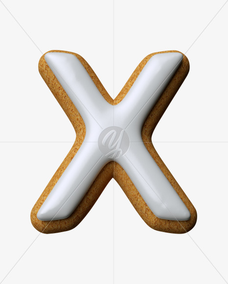 Letter X from Cream Cheese Cookies Font on Yellow Images Creative Fonts - S33474