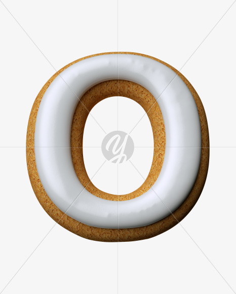 Letter O from Cream Cheese Cookies Font on Yellow Images Creative Fonts - S33465