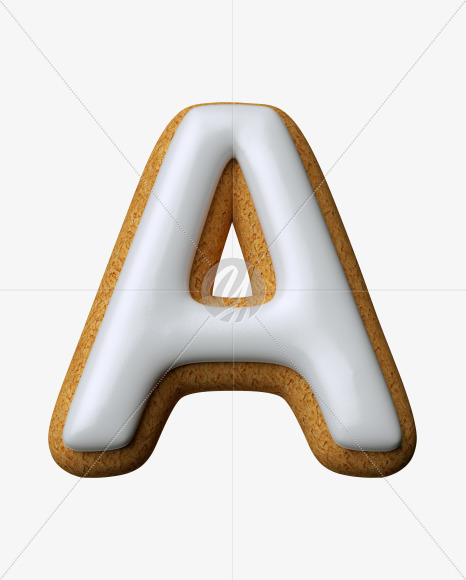 Letter A from Cream Cheese Cookies Font on Yellow Images Creative Fonts - S33451