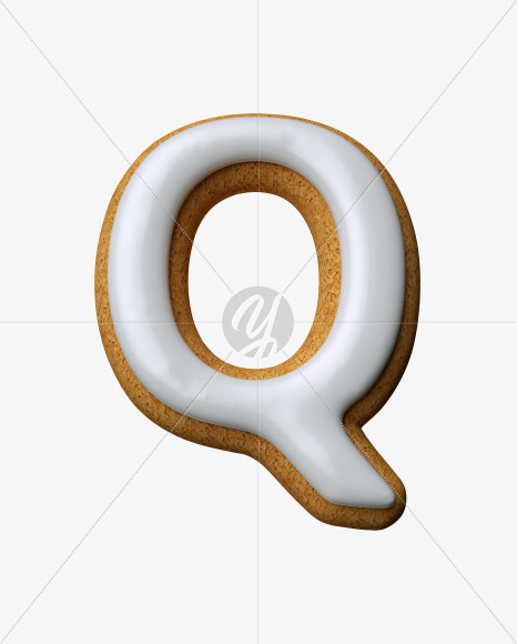 Letter Q from Cream Cheese Cookies Font on Yellow Images Creative Fonts - S33467