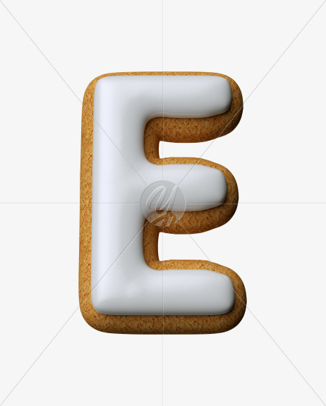 Letter E from Cream Cheese Cookies Font on Yellow Images Creative Fonts - S33455