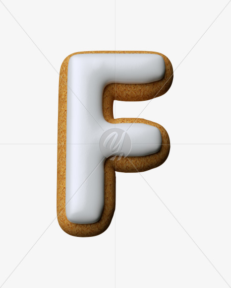 Letter F from Cream Cheese Cookies Font on Yellow Images Creative Fonts - S33456