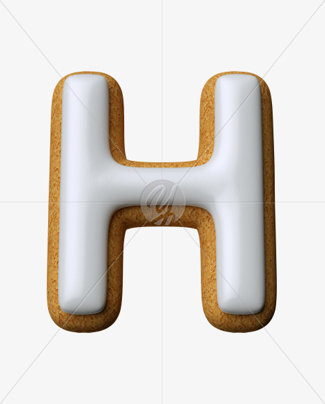 Letter H from Cream Cheese Cookies Font on Yellow Images Creative Fonts - S33458