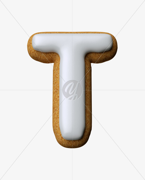 Letter T from Cream Cheese Cookies Font on Yellow Images Creative Fonts - S33470