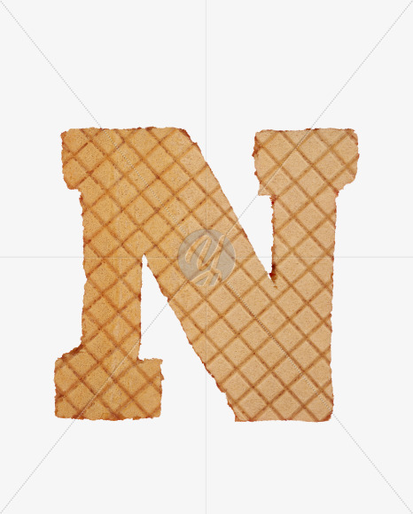 Letter N from Waffles Font on Yellow Images Creative Fonts - S33554