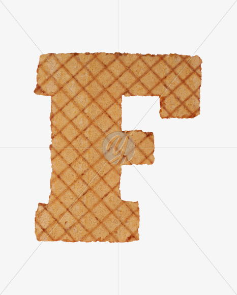 Letter F from Waffles Font on Yellow Images Creative Fonts - S33546