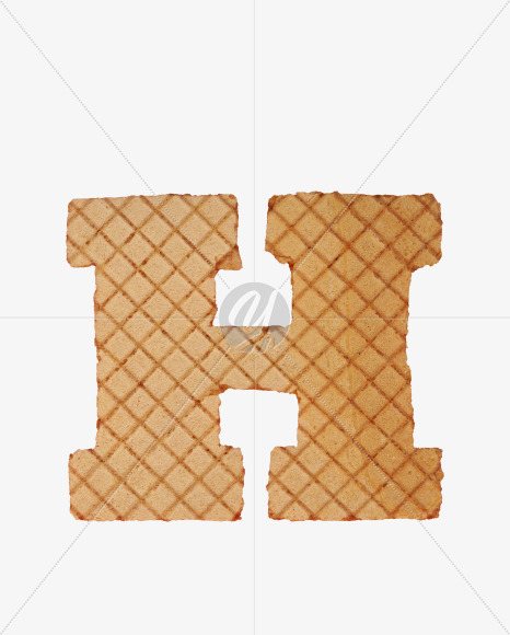 Letter H from Waffles Font on Yellow Images Creative Fonts - S33548