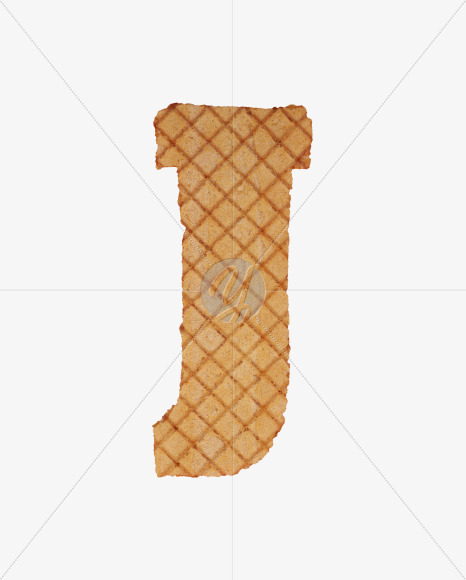 Letter J from Waffles Font on Yellow Images Creative Fonts - S33550