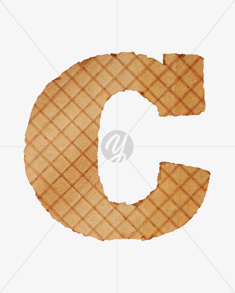 Letter C from Waffles Font on Yellow Images Creative Fonts - S33543