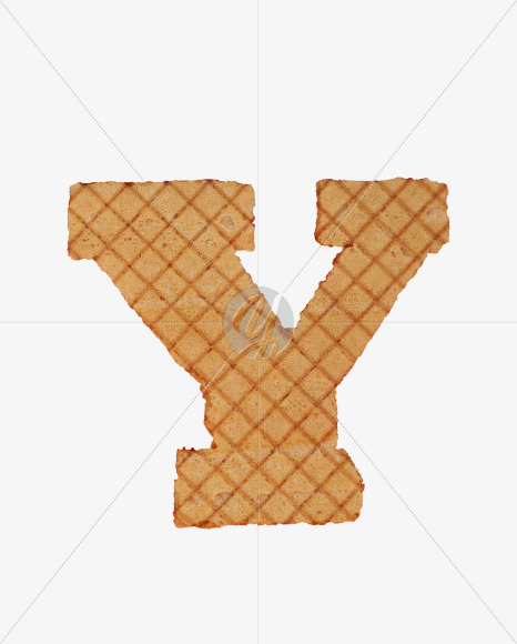 Letter Y from Waffles Font on Yellow Images Creative Fonts - S33565