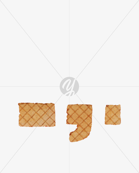 symbols from Waffles Font on Yellow Images Creative Fonts - S33579