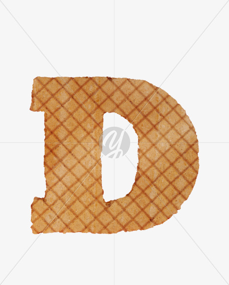 Letter D from Waffles Font on Yellow Images Creative Fonts - S33544