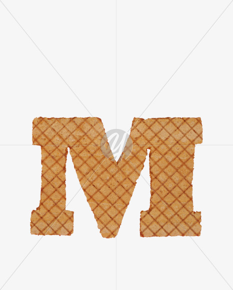 Letter M from Waffles Font on Yellow Images Creative Fonts - S33553