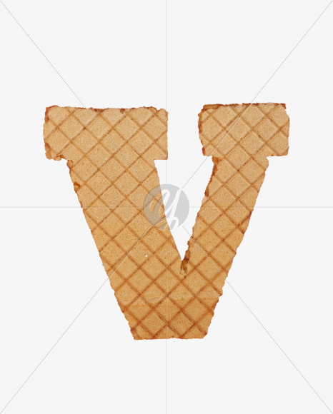 Letter V from Waffles Font on Yellow Images Creative Fonts - S33562