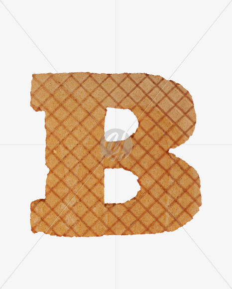 Letter B from Waffles Font on Yellow Images Creative Fonts - S33542