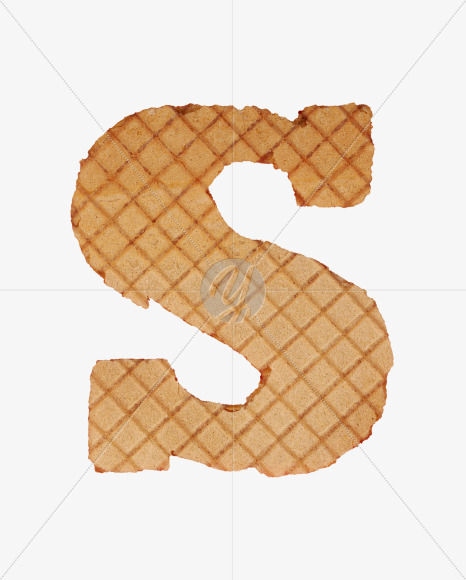 Letter S from Waffles Font on Yellow Images Creative Fonts - S33559