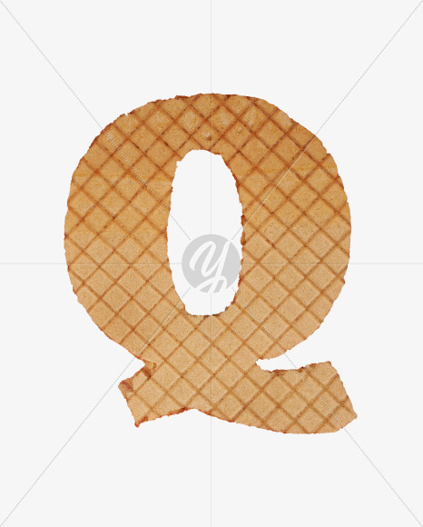 Letter Q from Waffles Font on Yellow Images Creative Fonts - S33557