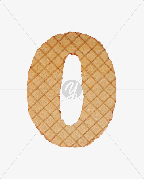 0 from Waffles Font on Yellow Images Creative Fonts - S33576