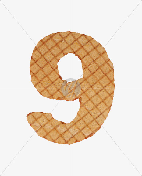 9 from Waffles Font on Yellow Images Creative Fonts - S33575