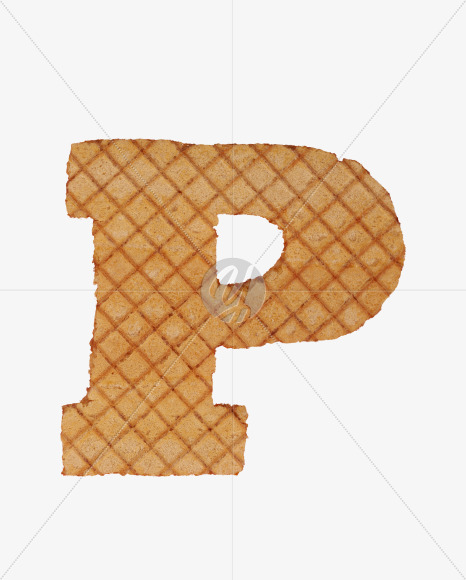 Letter P from Waffles Font on Yellow Images Creative Fonts - S33556