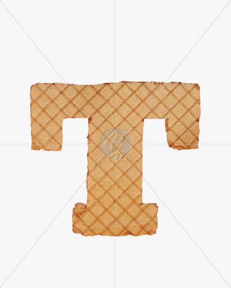 Letter T from Waffles Font on Yellow Images Creative Fonts - S33560