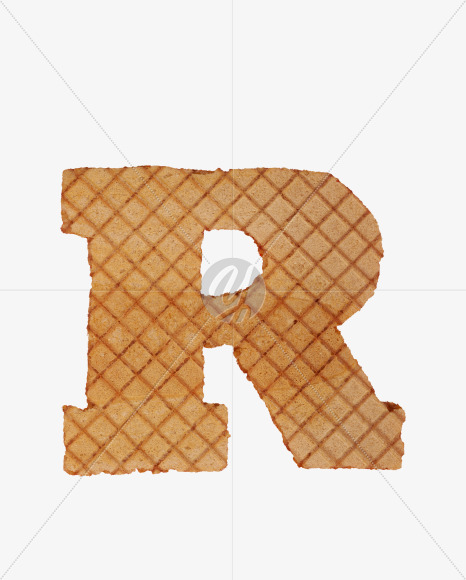 Letter R from Waffles Font on Yellow Images Creative Fonts - S33558