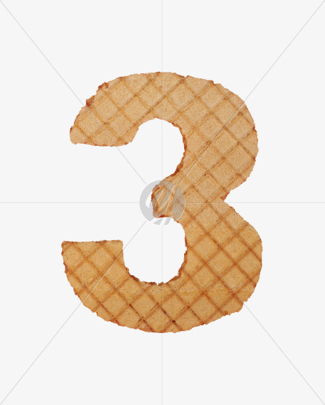 3 from Waffles Font on Yellow Images Creative Fonts - S33569