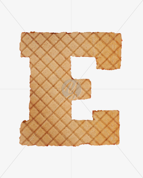 Letter E from Waffles Font on Yellow Images Creative Fonts - S33545