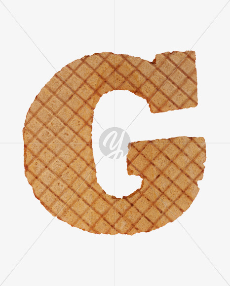 Letter G from Waffles Font on Yellow Images Creative Fonts - S33547