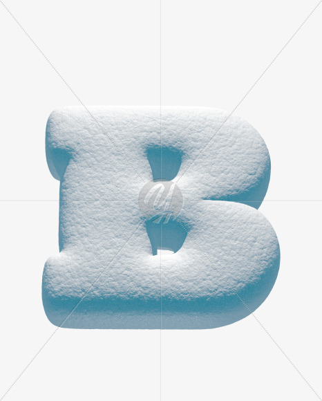 Letter B from Snowball Font on Yellow Images Creative Fonts - S33628