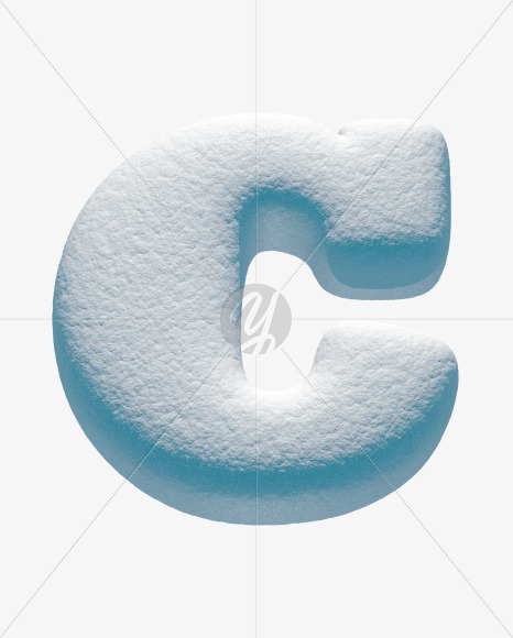 Letter C from Snowball Font on Yellow Images Creative Fonts - S33629