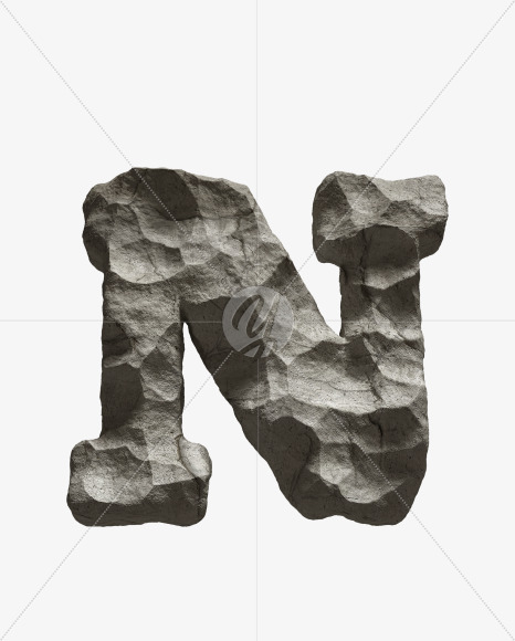 Letter N from Rock Font on Yellow Images Creative Fonts - S33683