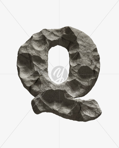 Letter Q from Rock Font on Yellow Images Creative Fonts - S33686