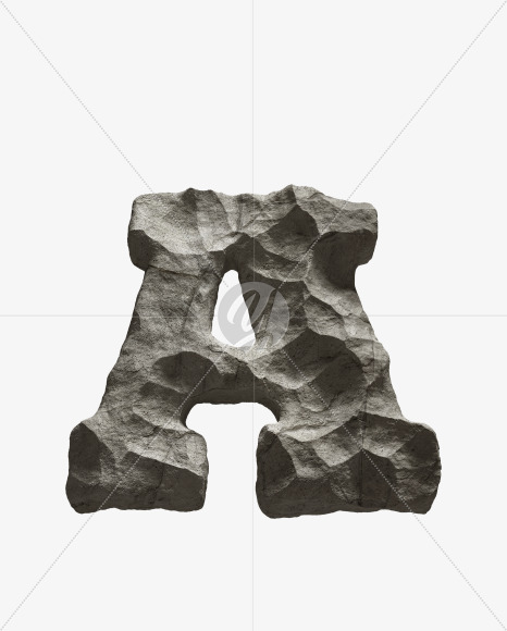 Letter A from Rock Font on Yellow Images Creative Fonts - S33670