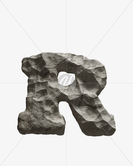 Letter R from Rock Font on Yellow Images Creative Fonts - S33687