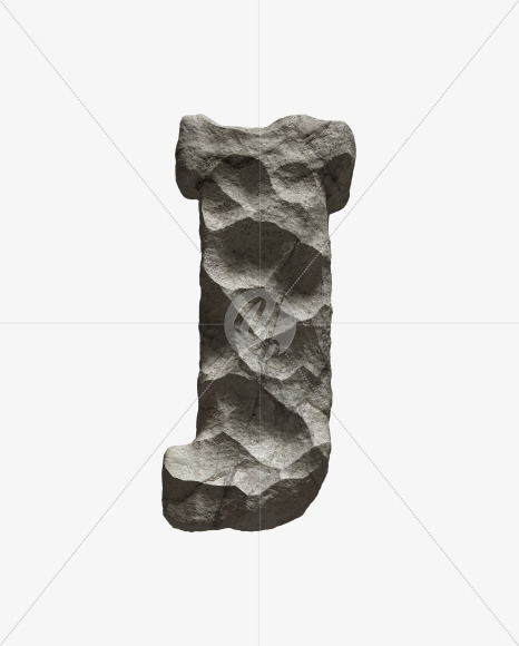 Letter J from Rock Font on Yellow Images Creative Fonts - S33679