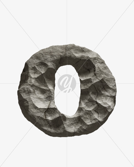 Letter O from Rock Font on Yellow Images Creative Fonts - S33684