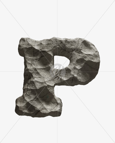 Letter P from Rock Font on Yellow Images Creative Fonts - S33685