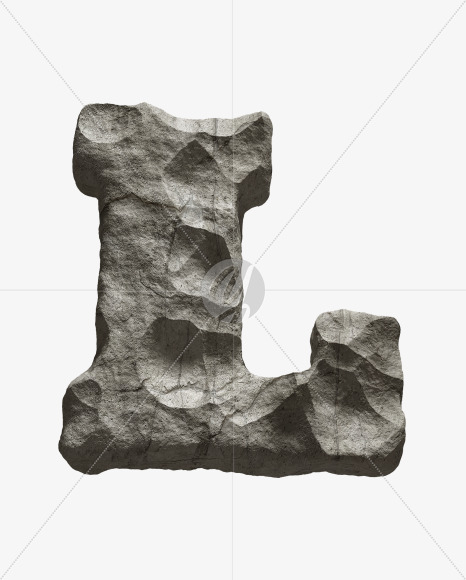 Letter L from Rock Font on Yellow Images Creative Fonts - S33681