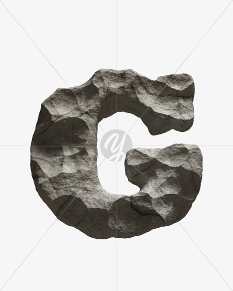 Letter G from Rock Font on Yellow Images Creative Fonts - S33676