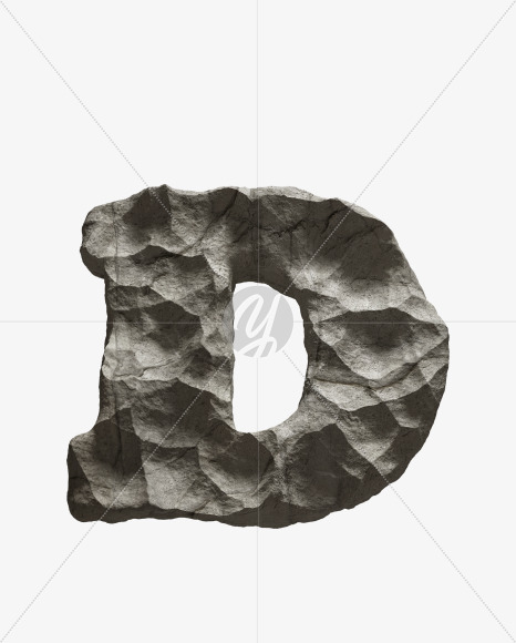 Letter D from Rock Font on Yellow Images Creative Fonts - S33673