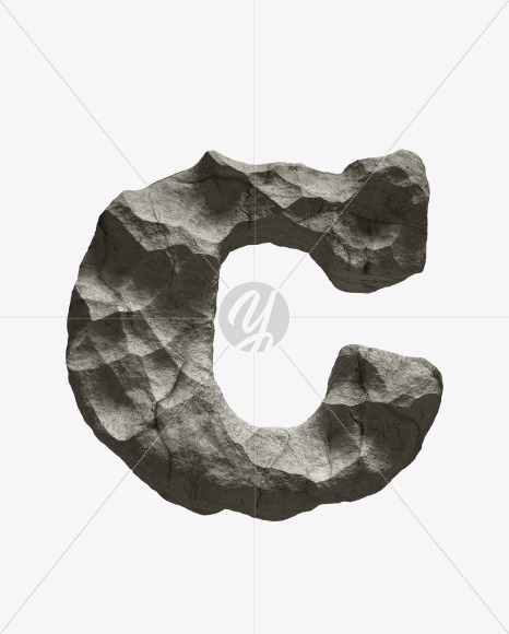 Letter C from Rock Font on Yellow Images Creative Fonts - S33672