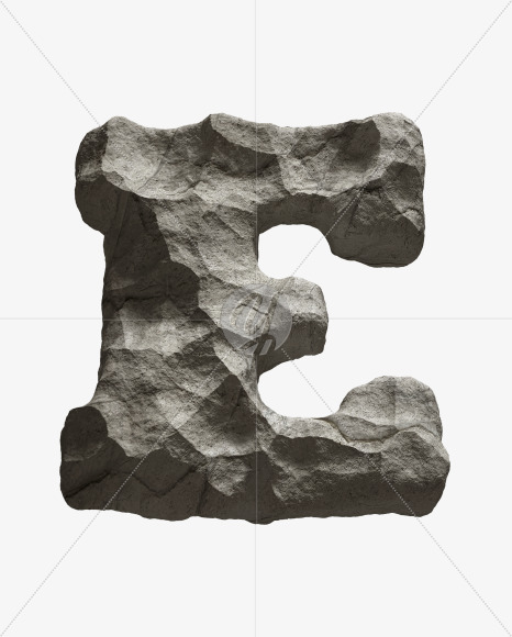 Letter E from Rock Font on Yellow Images Creative Fonts - S33674