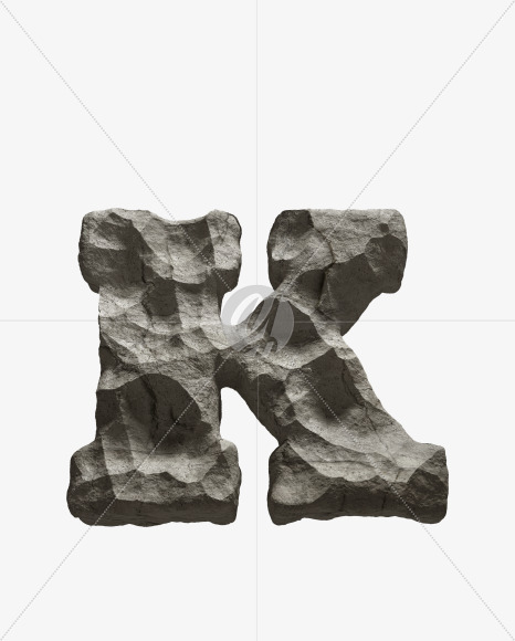 Letter K from Rock Font on Yellow Images Creative Fonts - S33680