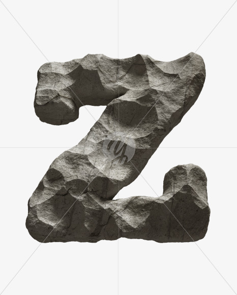 Letter Z from Rock Font on Yellow Images Creative Fonts - S33695