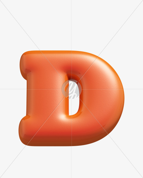 Letter D from Plump Font on Yellow Images Creative Fonts - S33716