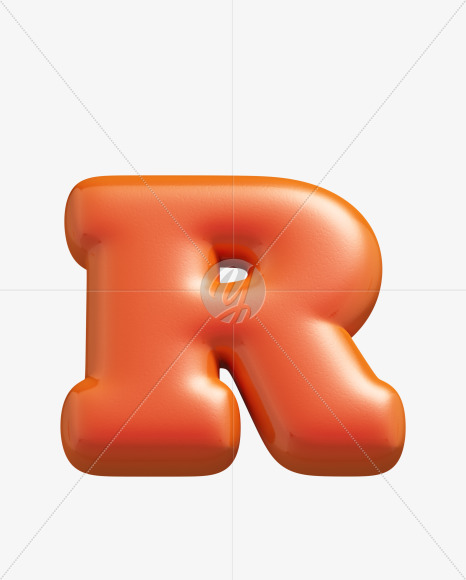 Letter R from Plump Font on Yellow Images Creative Fonts - S33730