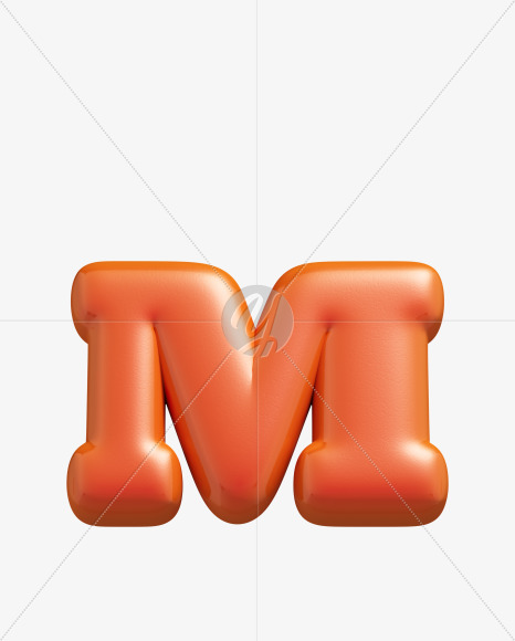 Letter M from Plump Font on Yellow Images Creative Fonts - S33725