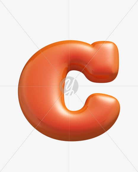 Letter C from Plump Font on Yellow Images Creative Fonts - S33715