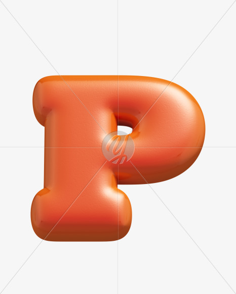 Letter P from Plump Font on Yellow Images Creative Fonts - S33728